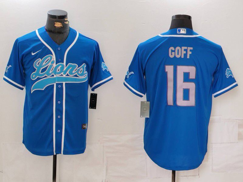 Men Detroit Lions #16 Goff Blue Second generation joint name 2024 Nike Limited NFL Jersey style 3